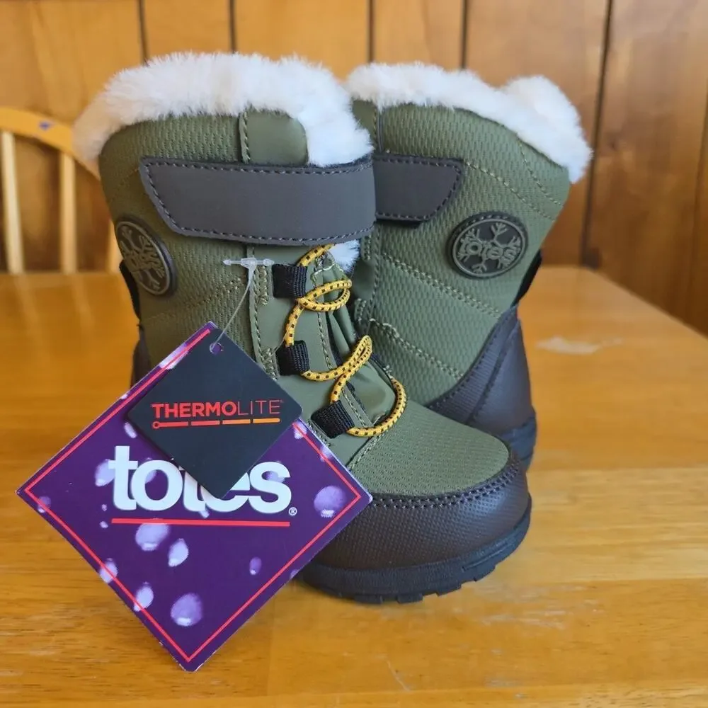 Totes Toddler Boy Lil Gordon Insulated Flat Heels Winter Boots Sz 6c
